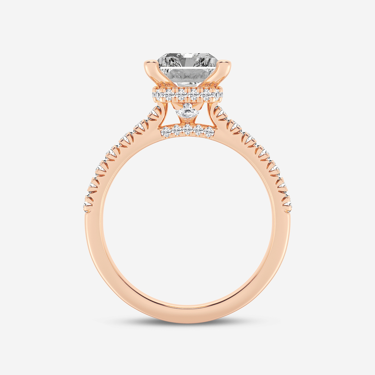Additional Image 1 for  6 2/3 ctw Radiant Lab Grown Diamond Hidden Halo Engagement Ring