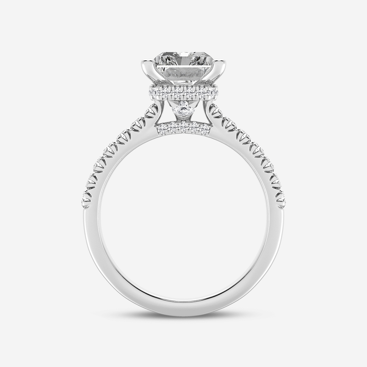 Additional Image 1 for  6 2/3 ctw Radiant Lab Grown Diamond Hidden Halo Engagement Ring