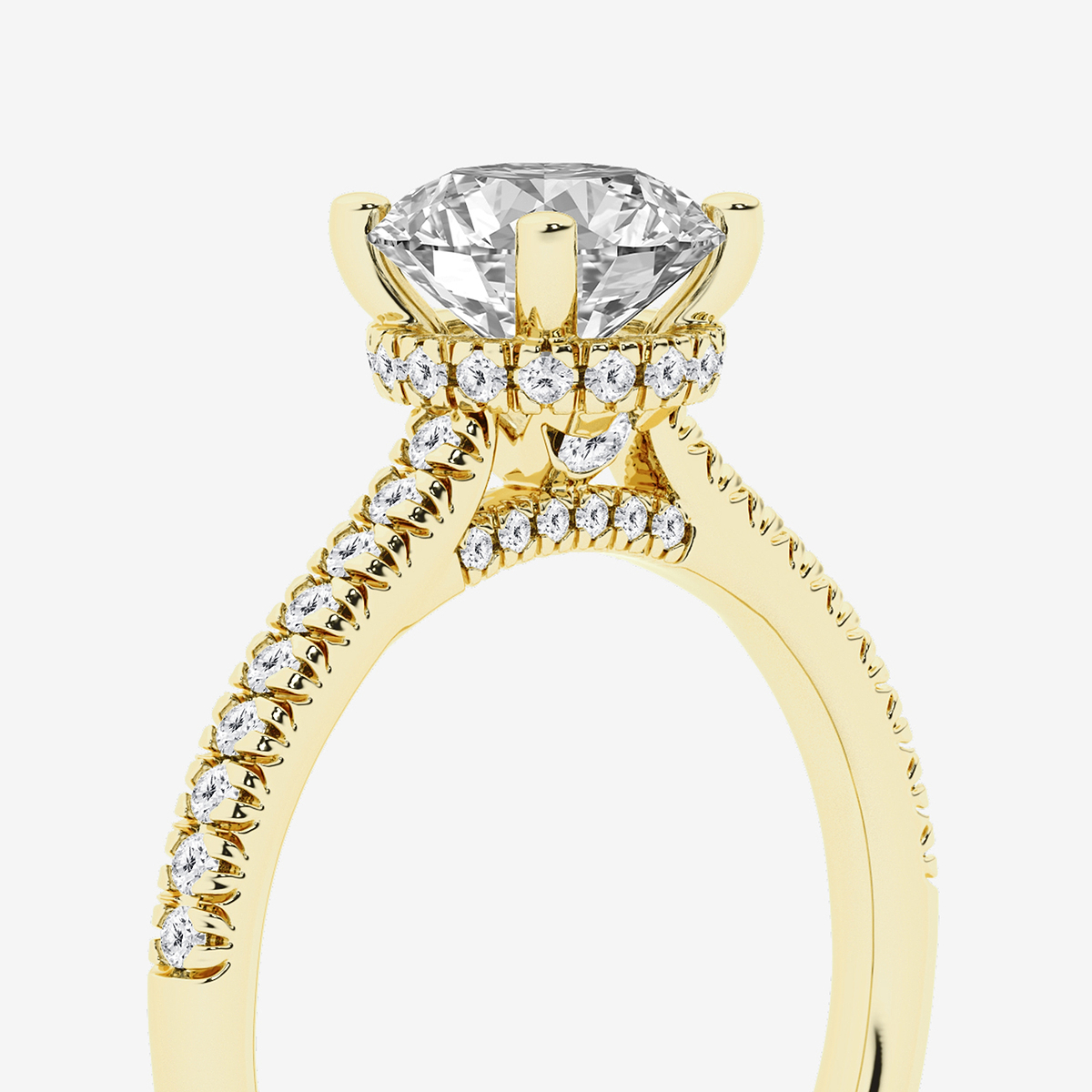 Additional Image 2 for  1 7/8 ctw Round Lab Grown Diamond Hidden Halo Engagement Ring