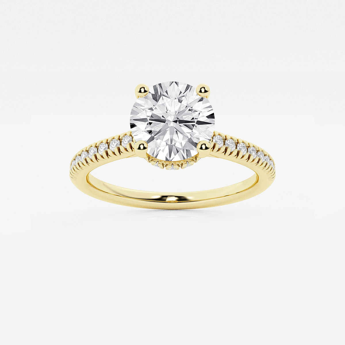 1 7/8 ctw Round Lab Grown Diamond Hidden Halo Engagement Ring