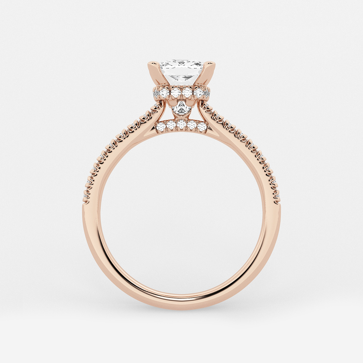Additional Image 1 for  1 7/8 ctw Cushion Lab Grown Diamond Hidden Halo Engagement Ring
