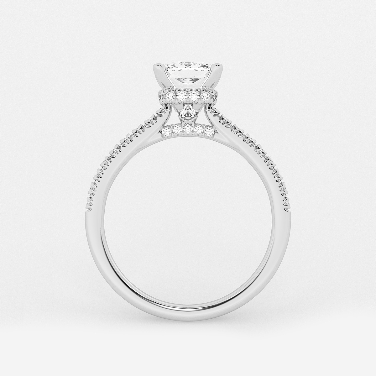 Additional Image 1 for  1 7/8 ctw Cushion Lab Grown Diamond Hidden Halo Engagement Ring