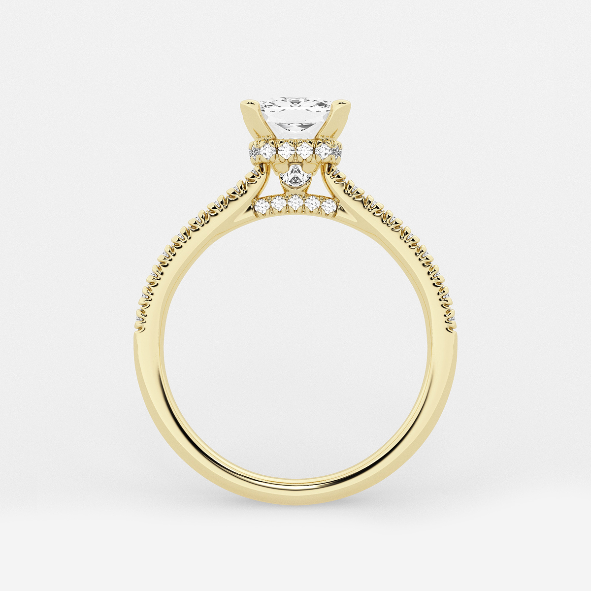 Additional Image 1 for  1 7/8 ctw Cushion Lab Grown Diamond Hidden Halo Engagement Ring