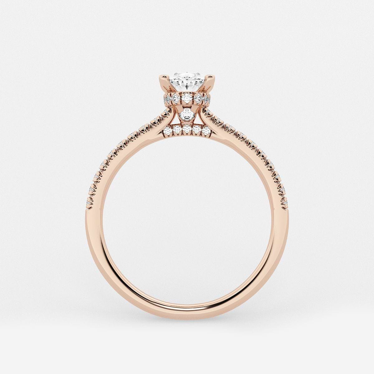 Additional Image 1 for  1 ctw Oval Lab Grown Diamond Hidden Halo Engagement Ring