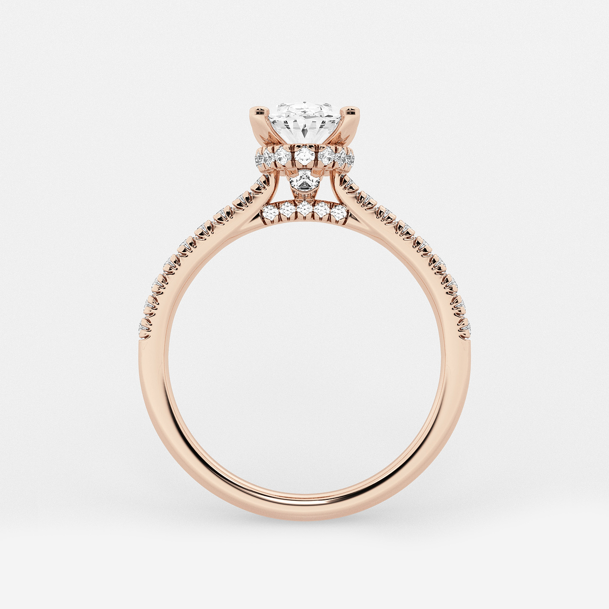 Additional Image 1 for  1 7/8 ctw Oval Lab Grown Diamond Hidden Halo Engagement Ring