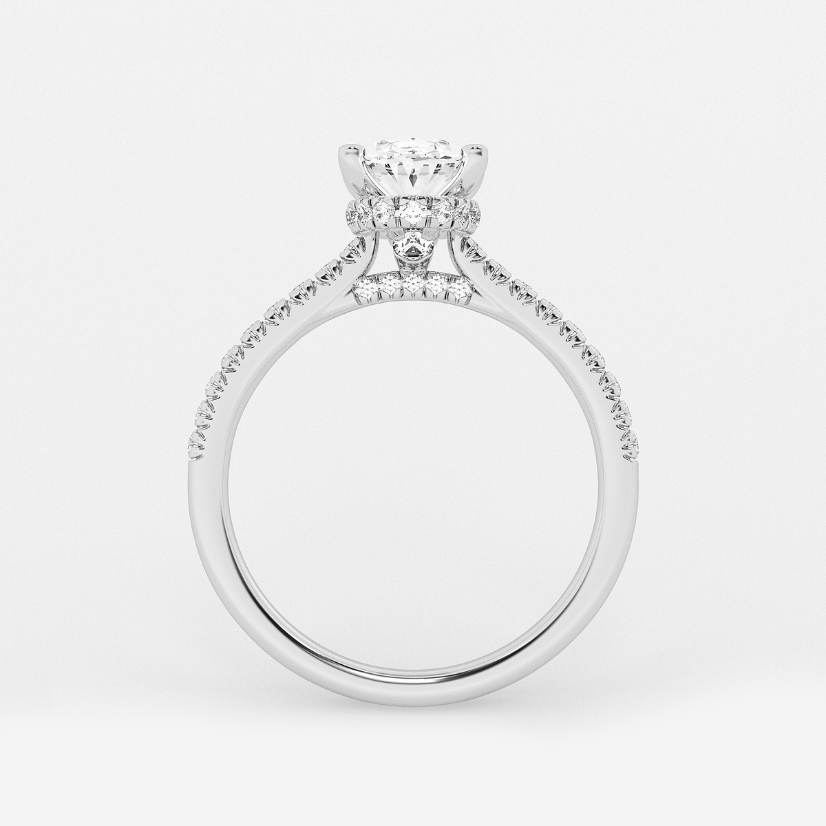 Additional Image 1 for  1 7/8 ctw Oval Lab Grown Diamond Hidden Halo Engagement Ring