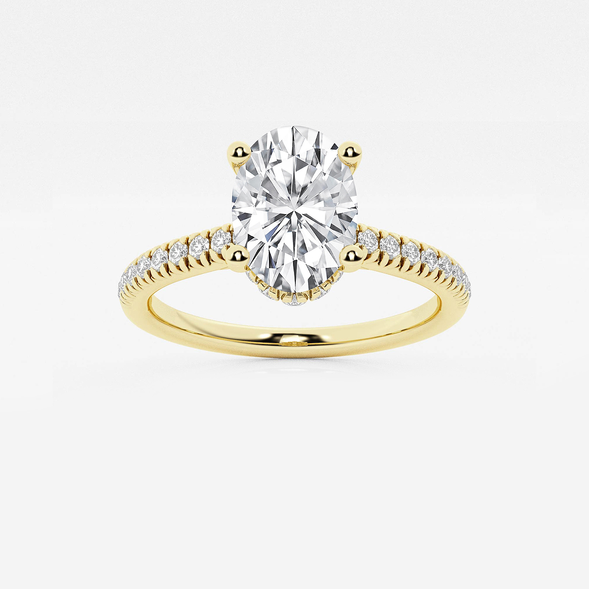 1 7/8 ctw Oval Lab Grown Diamond Hidden Halo Engagement Ring