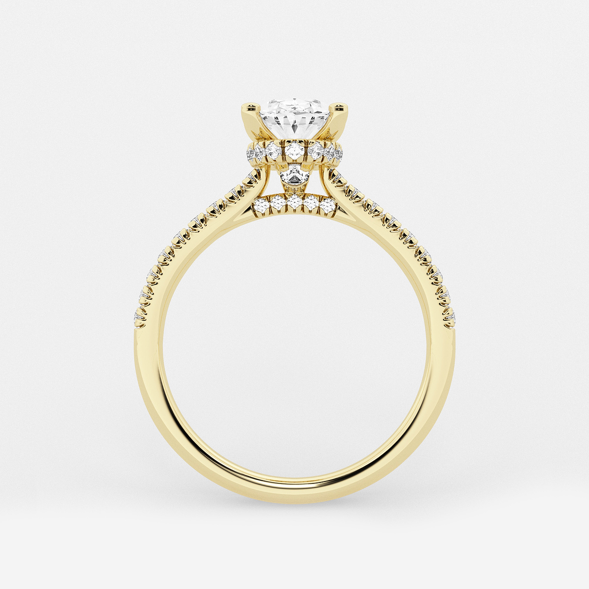 Additional Image 1 for  1 7/8 ctw Oval Lab Grown Diamond Hidden Halo Engagement Ring