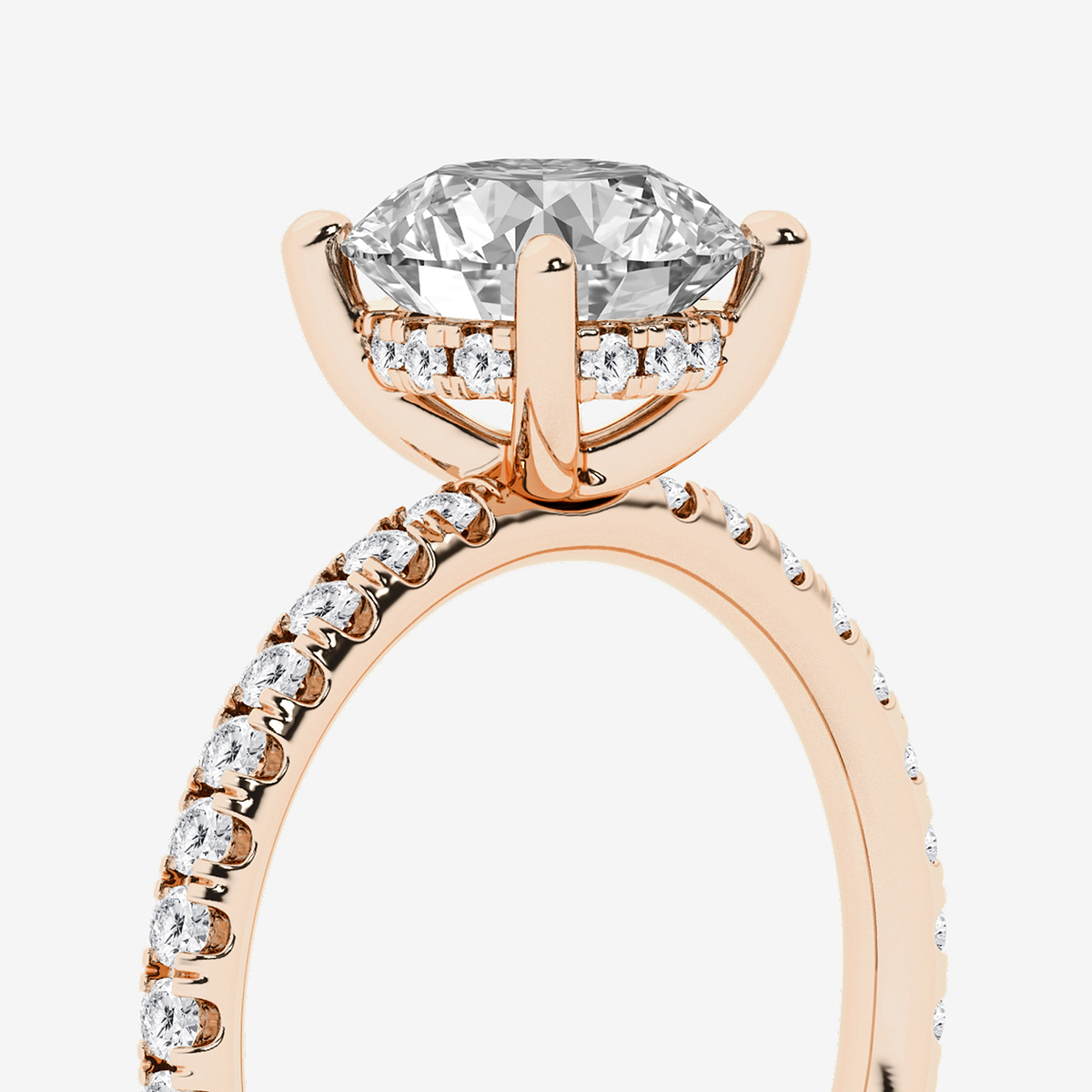 Additional Image 2 for  2 2/5 ctw Round Lab Grown Diamond Hidden Halo Engagement Ring
