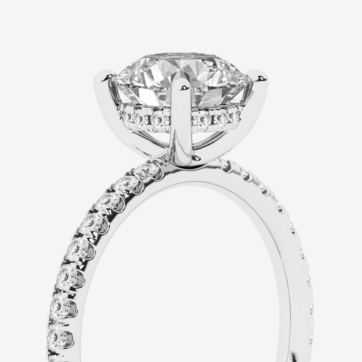 Additional Image 2 for  2 2/5 ctw Round Lab Grown Diamond Hidden Halo Engagement Ring