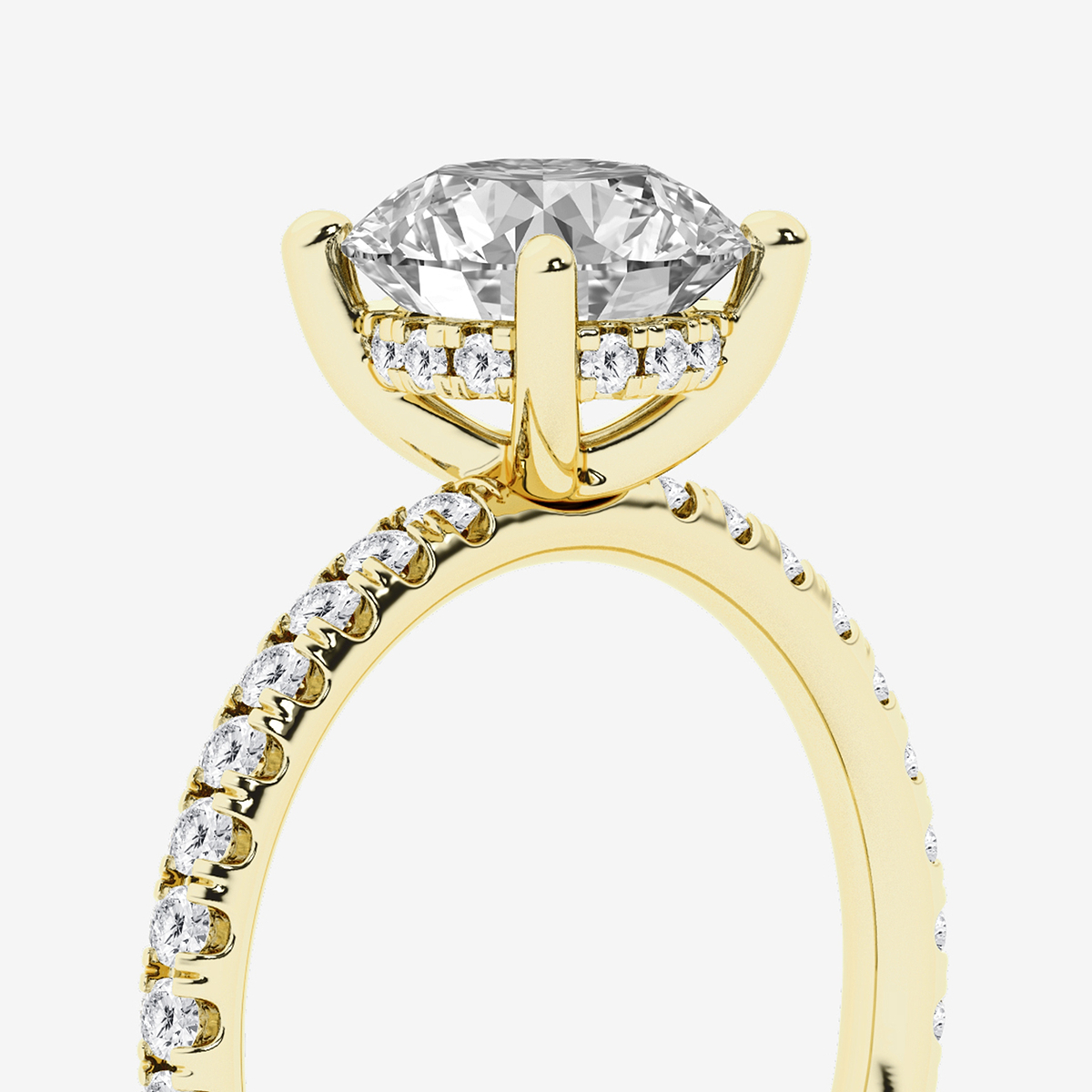 Additional Image 2 for  2 2/5 ctw Round Lab Grown Diamond Hidden Halo Engagement Ring
