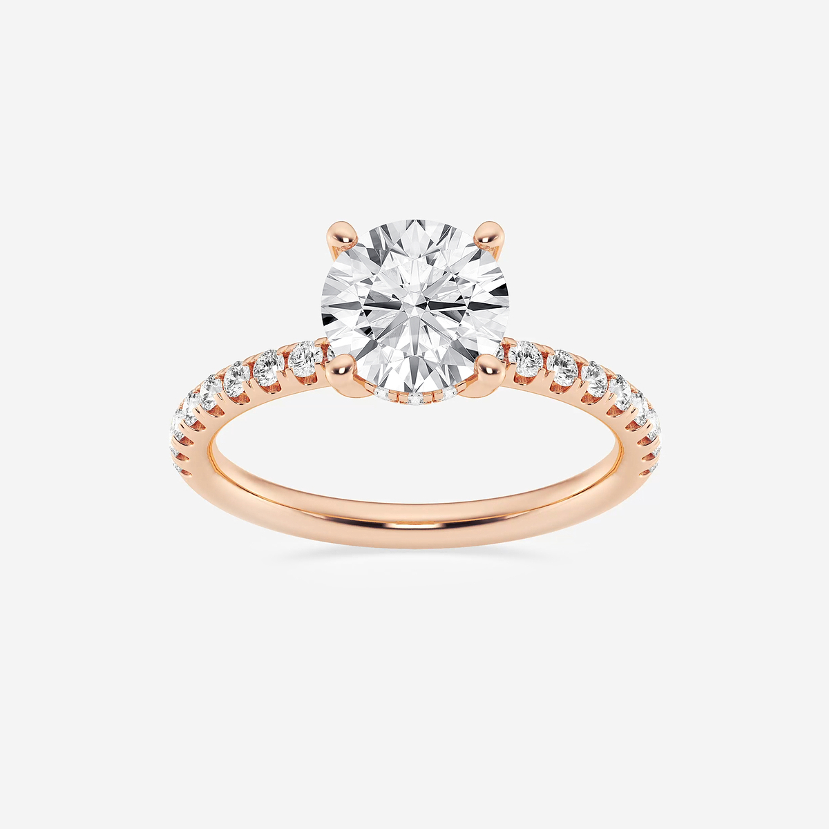 2 2/5 ctw Round Lab Grown Diamond Hidden Halo Engagement Ring