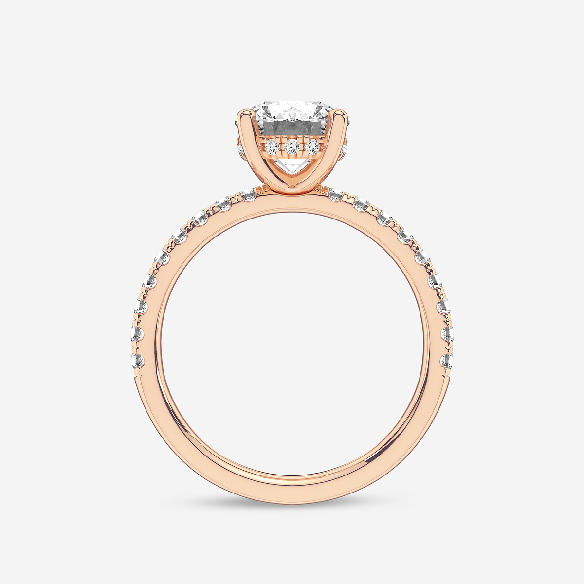 Additional Image 1 for  2 2/5 ctw Round Lab Grown Diamond Hidden Halo Engagement Ring