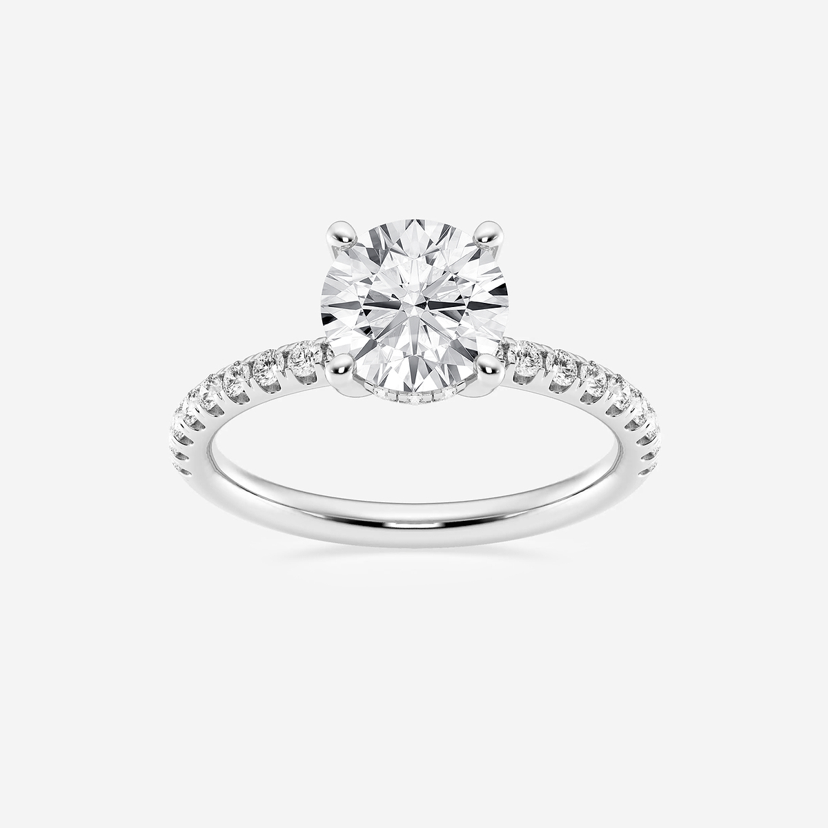 2 2/5 ctw Round Lab Grown Diamond Hidden Halo Engagement Ring