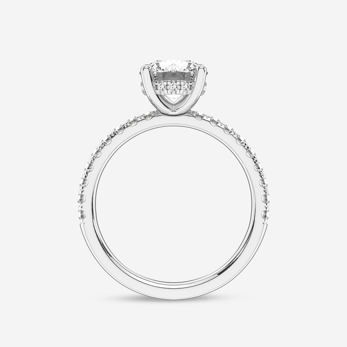 Additional Image 1 for  2 2/5 ctw Round Lab Grown Diamond Hidden Halo Engagement Ring