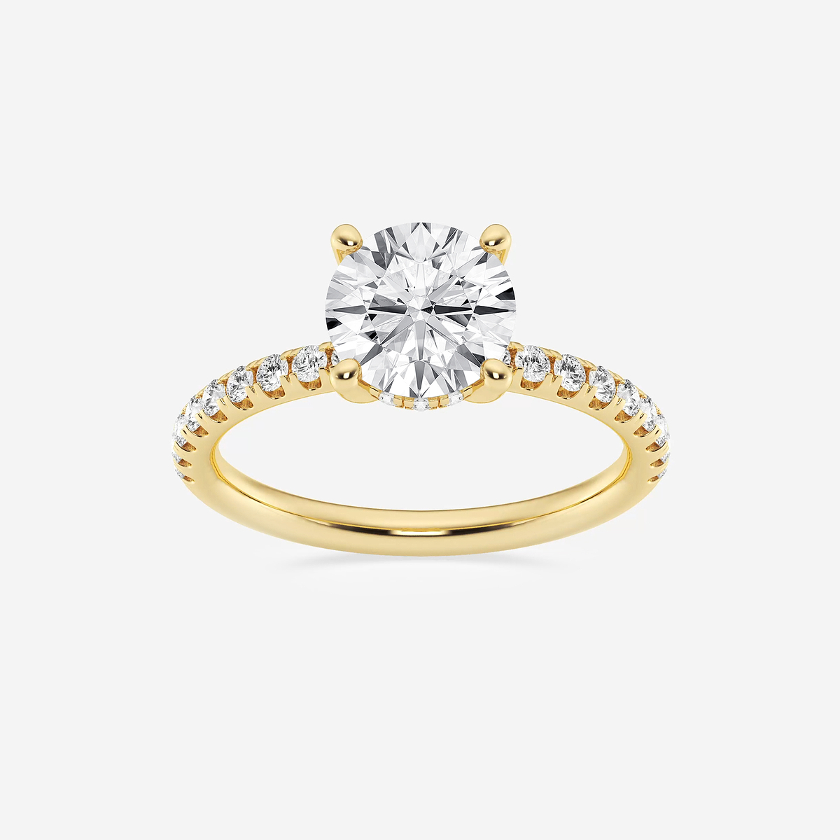 2 2/5 ctw Round Lab Grown Diamond Hidden Halo Engagement Ring