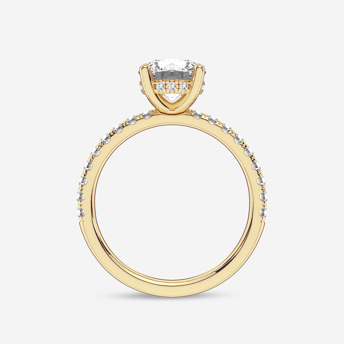 Additional Image 1 for  2 2/5 ctw Round Lab Grown Diamond Hidden Halo Engagement Ring