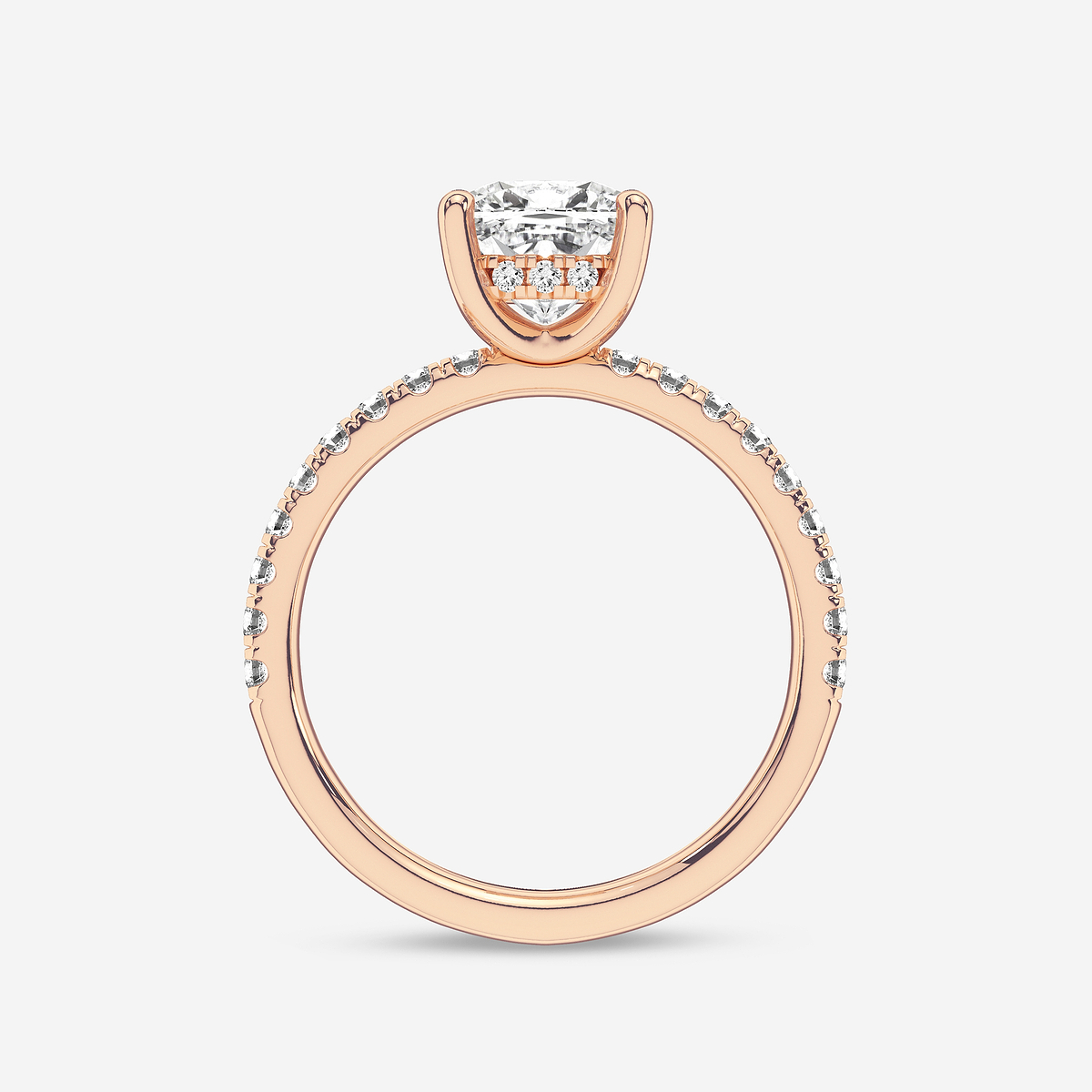 Additional Image 1 for  2 2/5 ctw Cushion Lab Grown Diamond Hidden Halo Engagement Ring