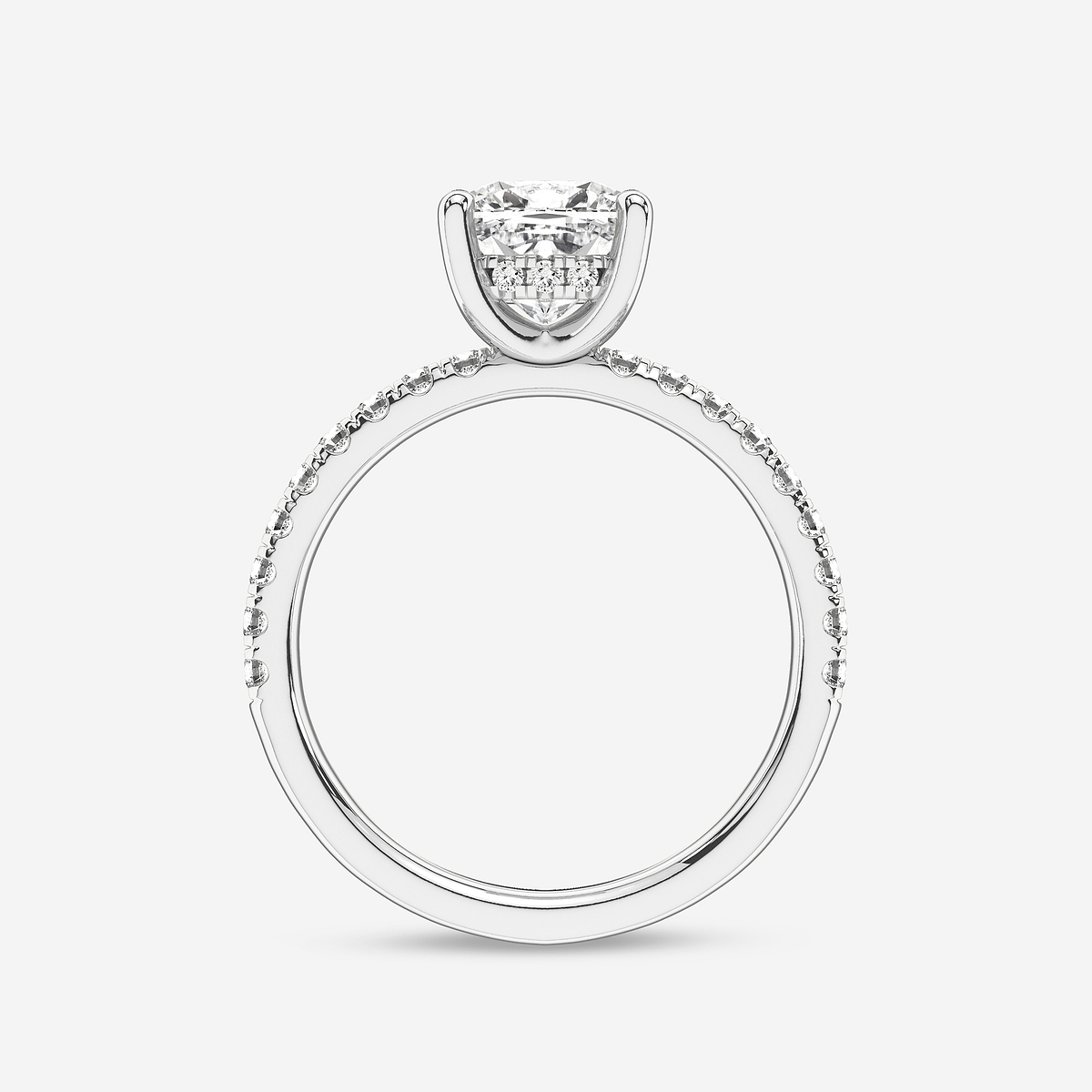 Additional Image 1 for  2 2/5 ctw Cushion Lab Grown Diamond Hidden Halo Engagement Ring