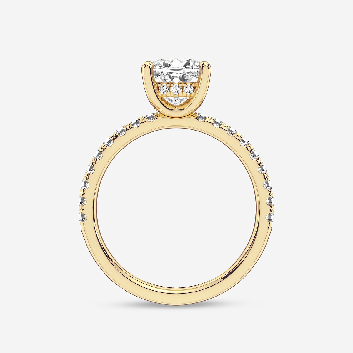 Additional Image 1 for  2 2/5 ctw Cushion Lab Grown Diamond Hidden Halo Engagement Ring
