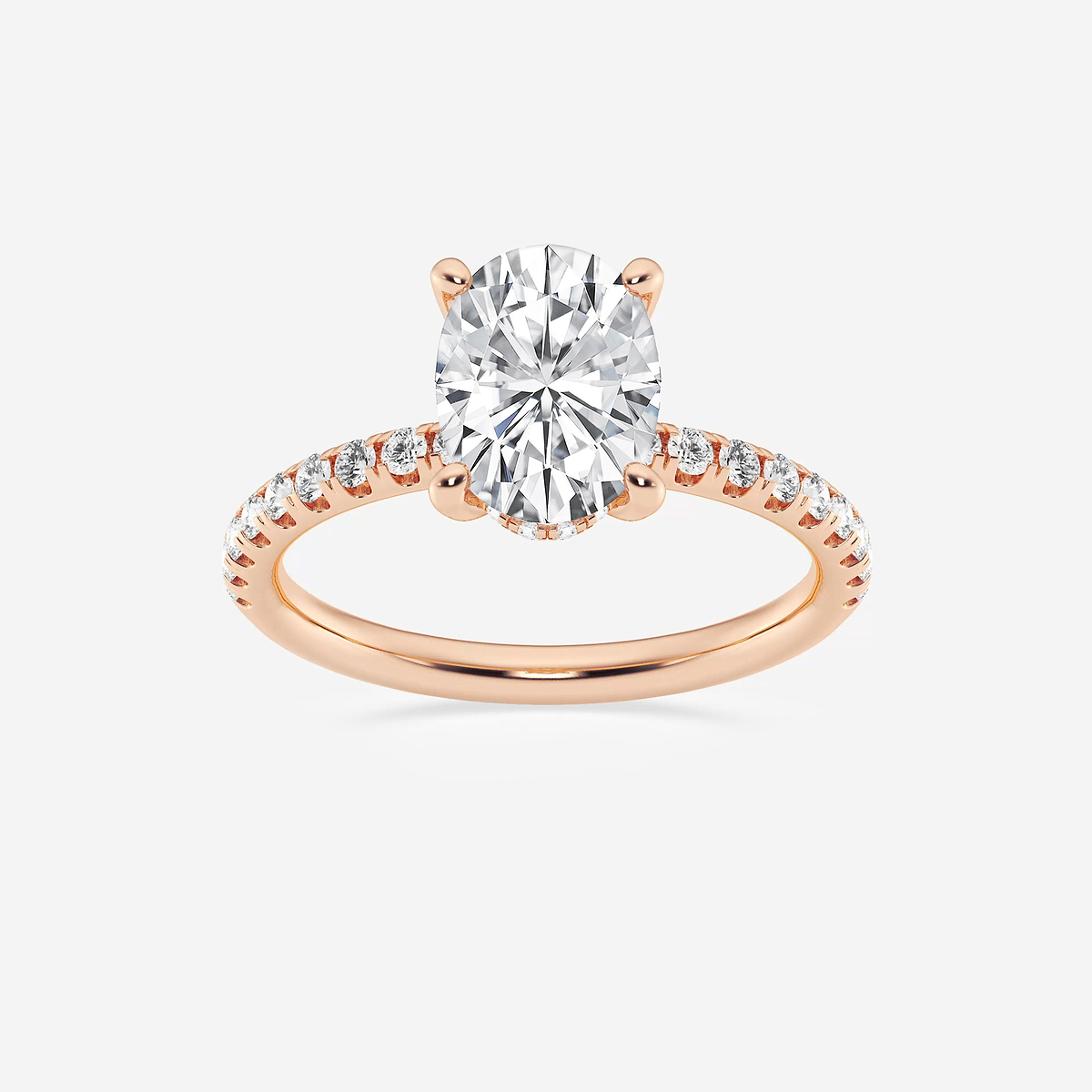 2 2/5 ctw Oval Lab Grown Diamond Hidden Halo Engagement Ring