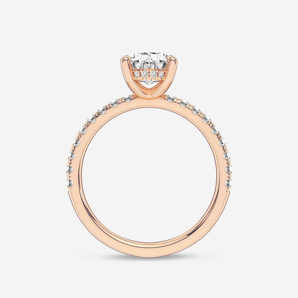 Additional Image 1 for  2 2/5 ctw Oval Lab Grown Diamond Hidden Halo Engagement Ring