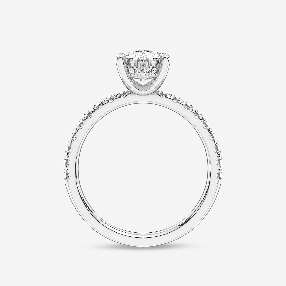 Additional Image 1 for  2 2/5 ctw Oval Lab Grown Diamond Hidden Halo Engagement Ring