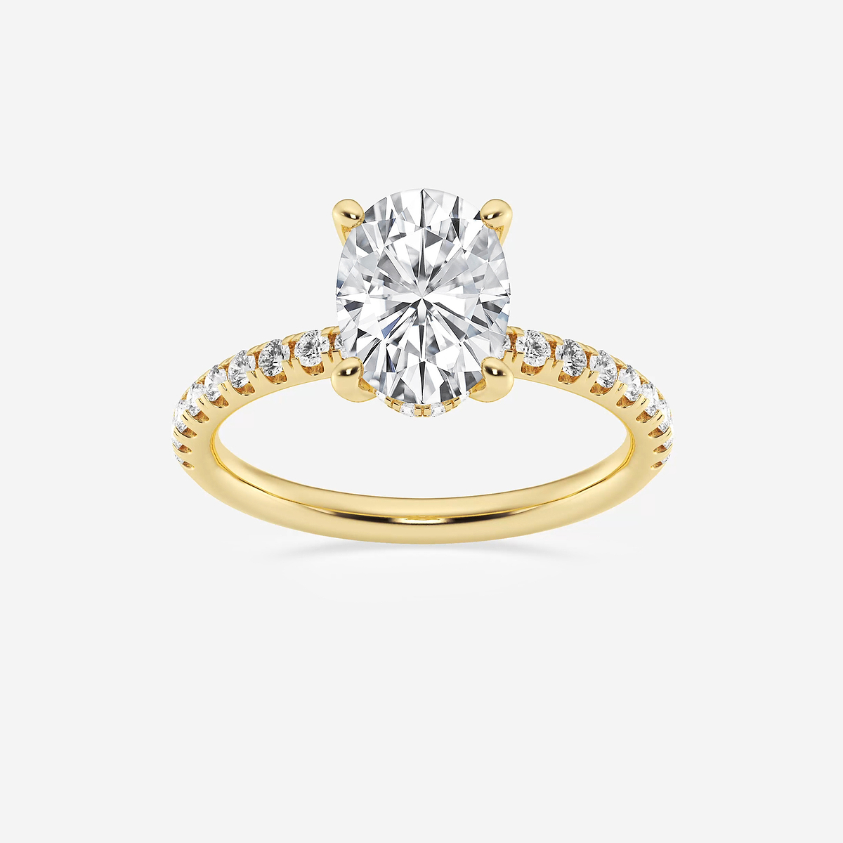 2 2/5 ctw Oval Lab Grown Diamond Hidden Halo Engagement Ring