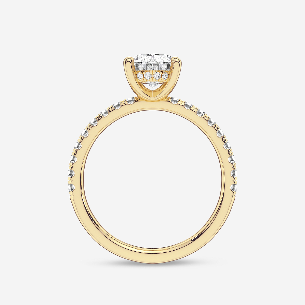 Additional Image 1 for  2 2/5 ctw Oval Lab Grown Diamond Hidden Halo Engagement Ring