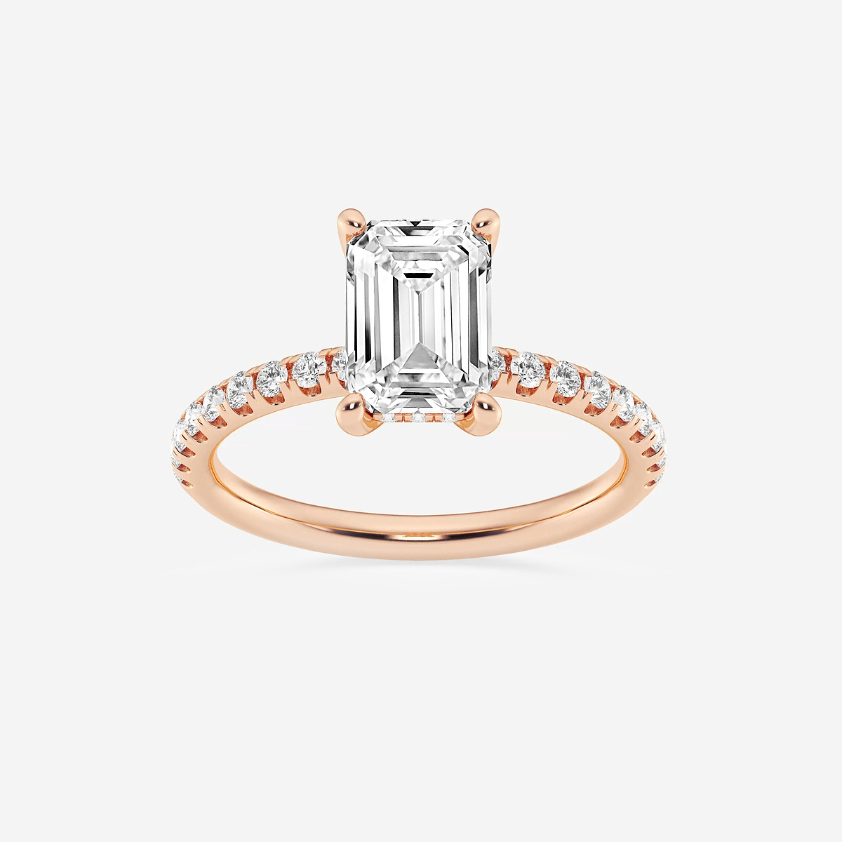 2 2/5 ctw Emerald Lab Grown Diamond Hidden Halo Engagement Ring