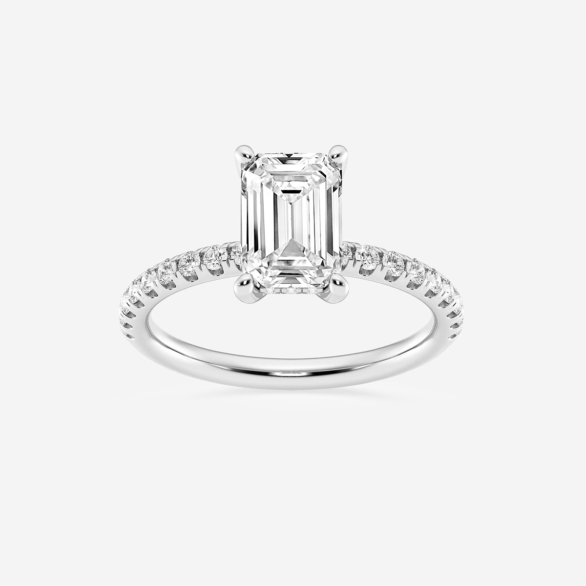 2 2/5 ctw Emerald Lab Grown Diamond Hidden Halo Engagement Ring