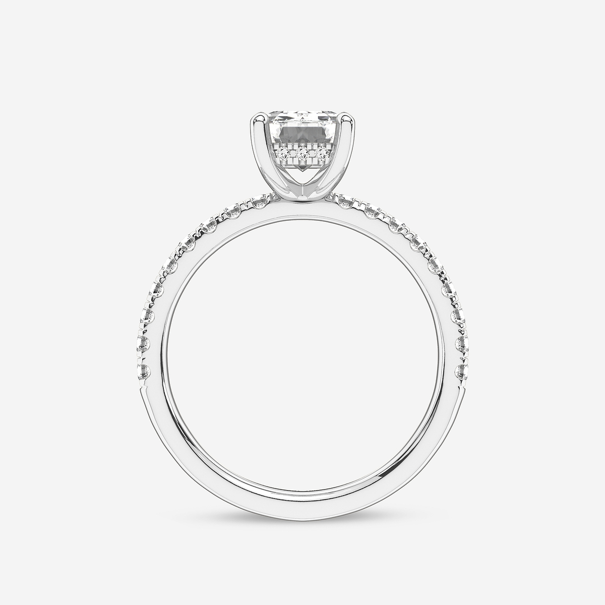 Additional Image 1 for  2 2/5 ctw Emerald Lab Grown Diamond Hidden Halo Engagement Ring