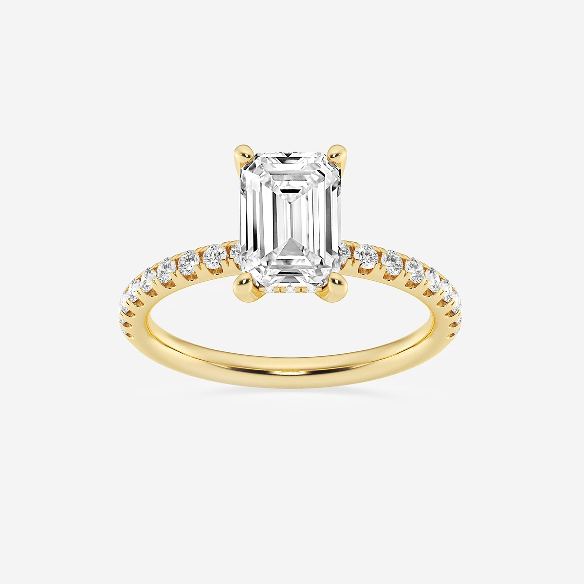 2 2/5 ctw Emerald Lab Grown Diamond Hidden Halo Engagement Ring