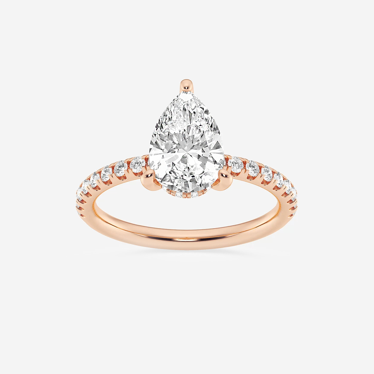 2 2/5 ctw Pear Lab Grown Diamond Hidden Halo Engagement Ring