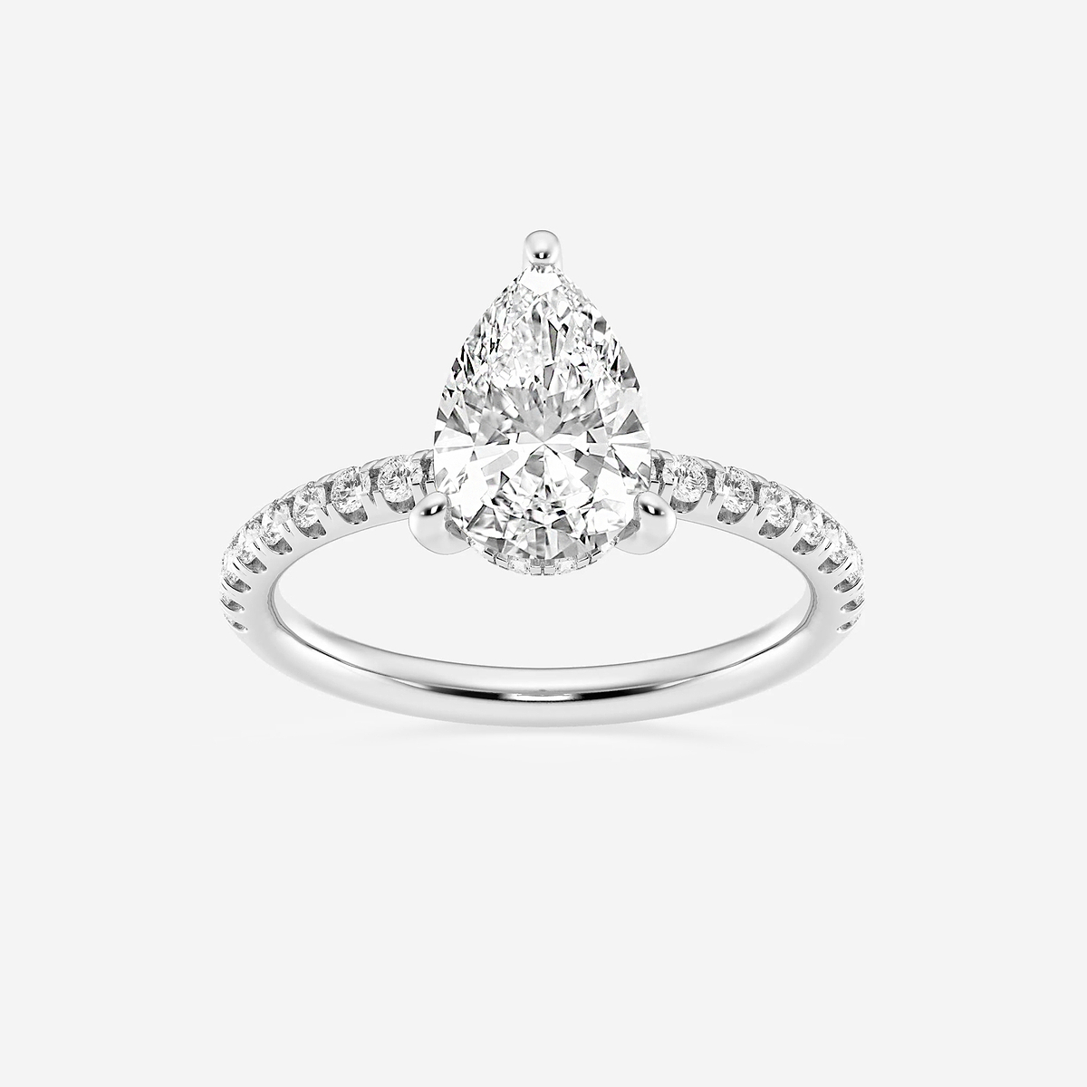 2 2/5 ctw Pear Lab Grown Diamond Hidden Halo Engagement Ring