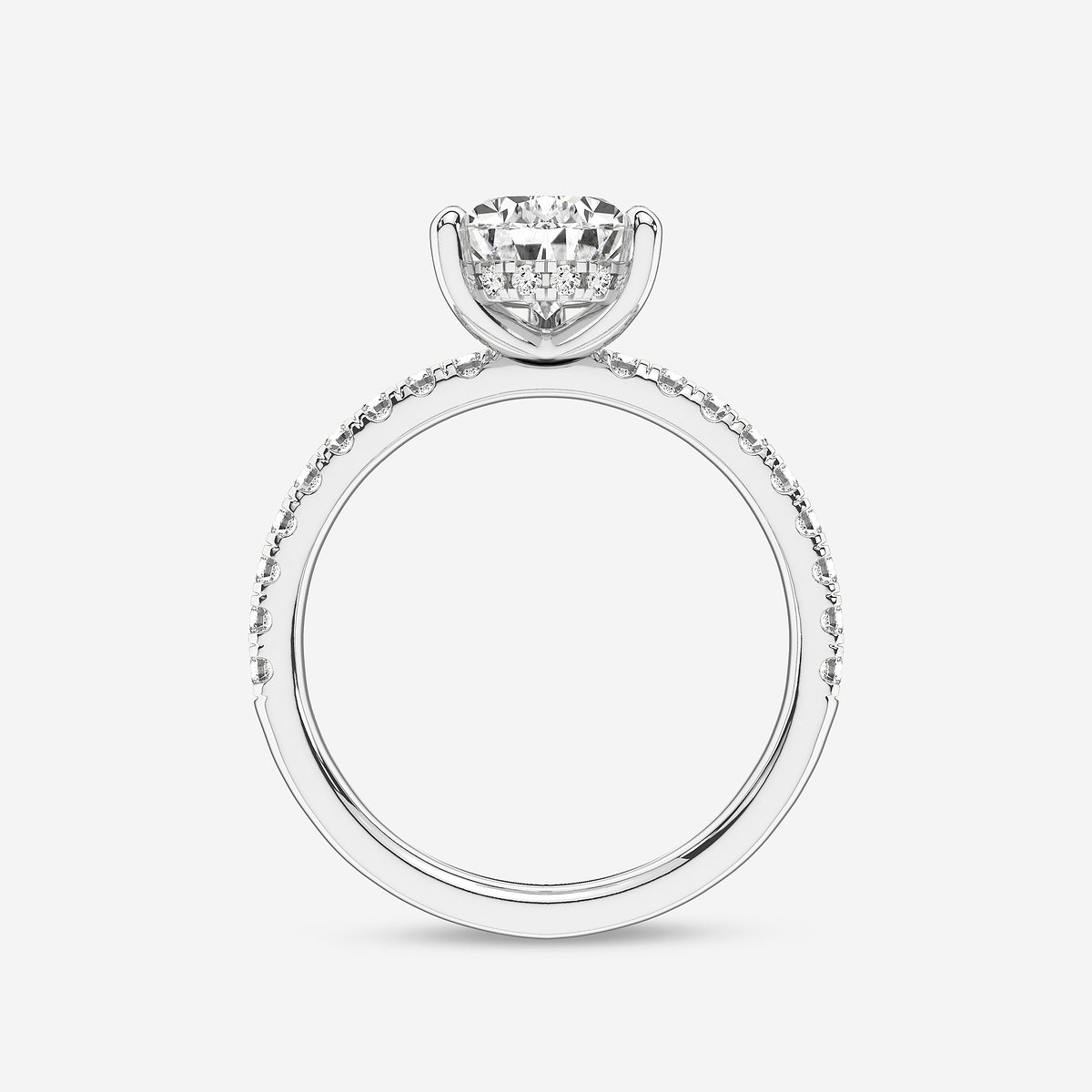 Additional Image 1 for  2 2/5 ctw Pear Lab Grown Diamond Hidden Halo Engagement Ring