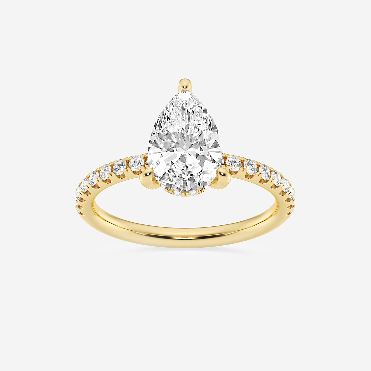 2 2/5 ctw Pear Lab Grown Diamond Hidden Halo Engagement Ring