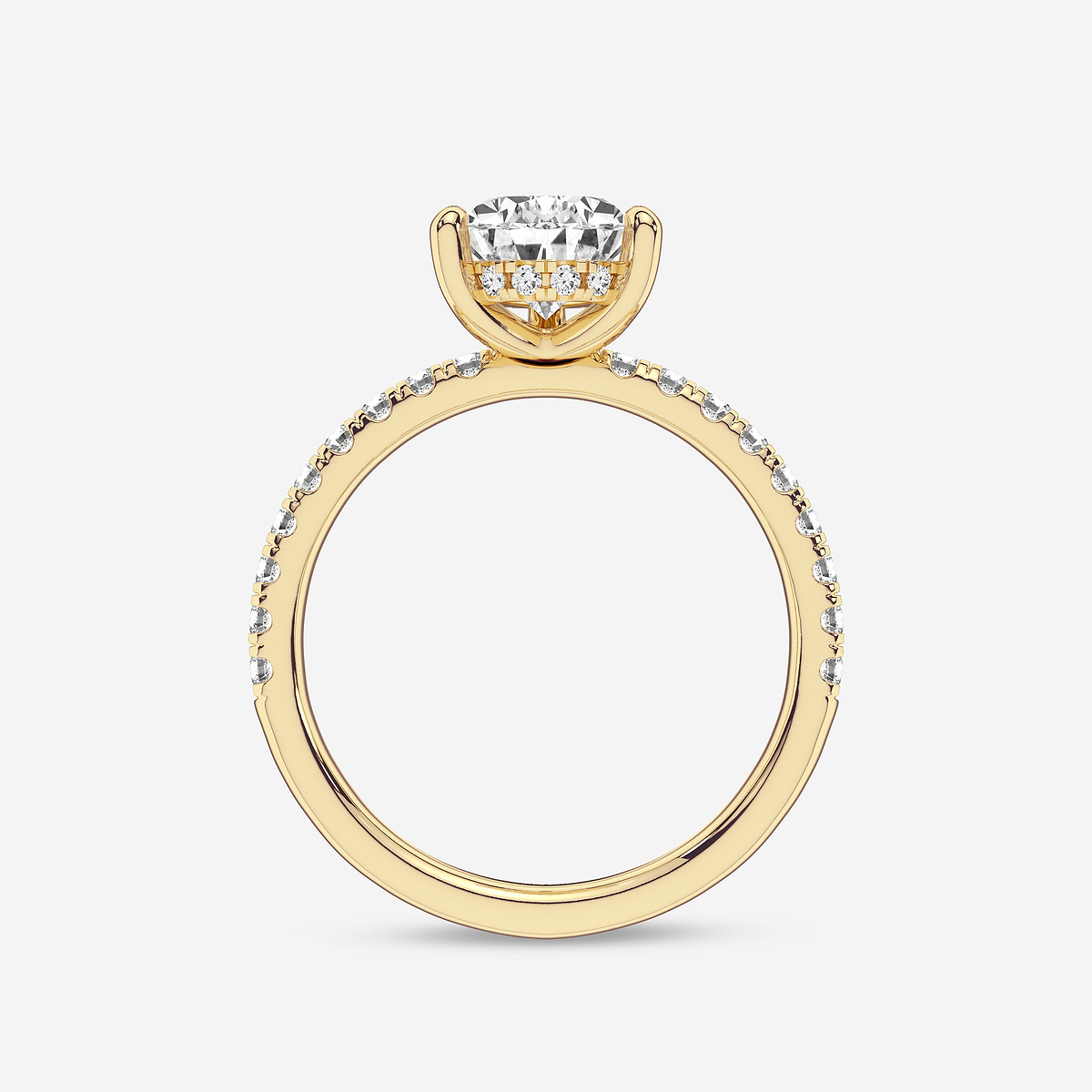 Additional Image 1 for  2 2/5 ctw Pear Lab Grown Diamond Hidden Halo Engagement Ring