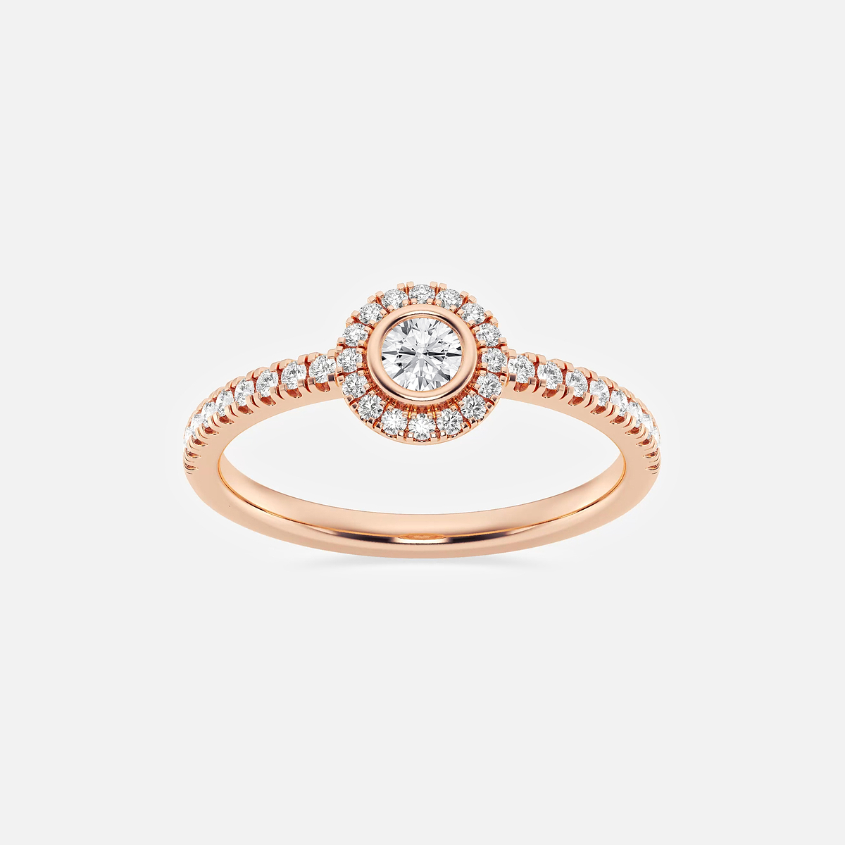 1/3 ctw Round Lab Grown Diamond Halo Ring
