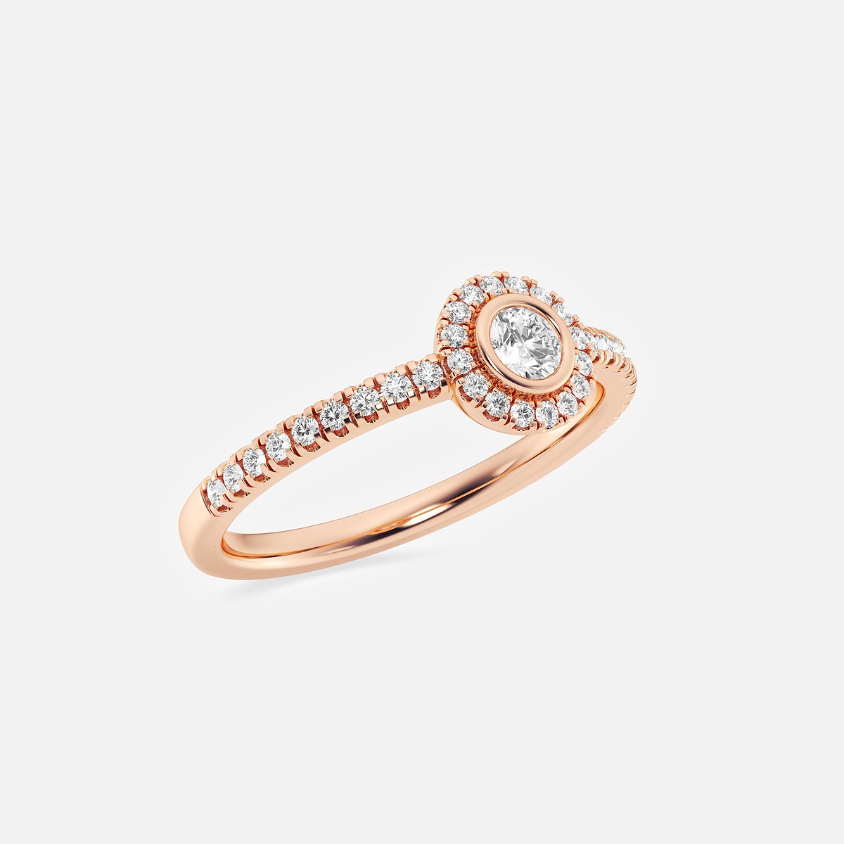 Additional Image 1 for  1/3 ctw Round Lab Grown Diamond Halo Ring