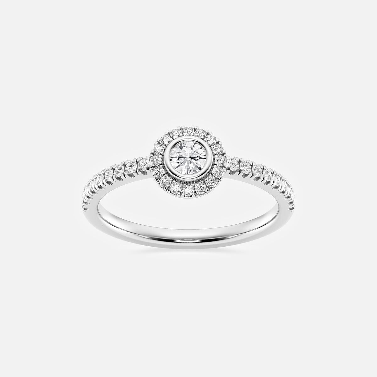 1/3 ctw Round Lab Grown Diamond Halo Ring