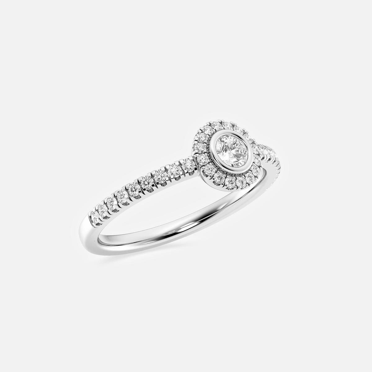 Additional Image 1 for  1/3 ctw Round Lab Grown Diamond Halo Ring