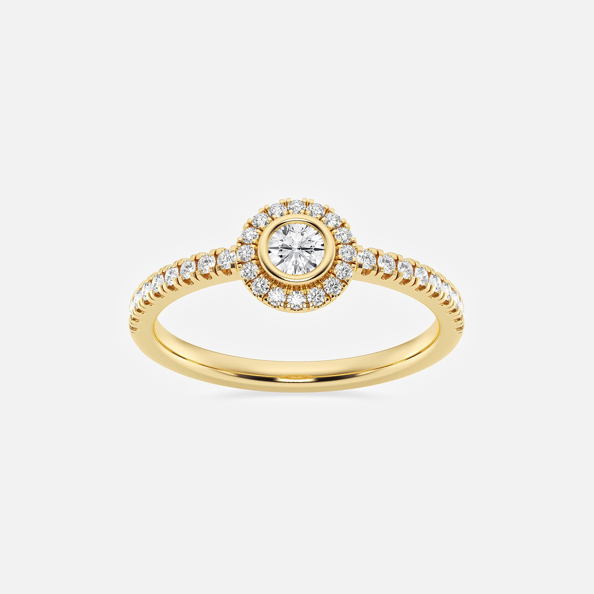 1/3 ctw Round Lab Grown Diamond Halo Ring