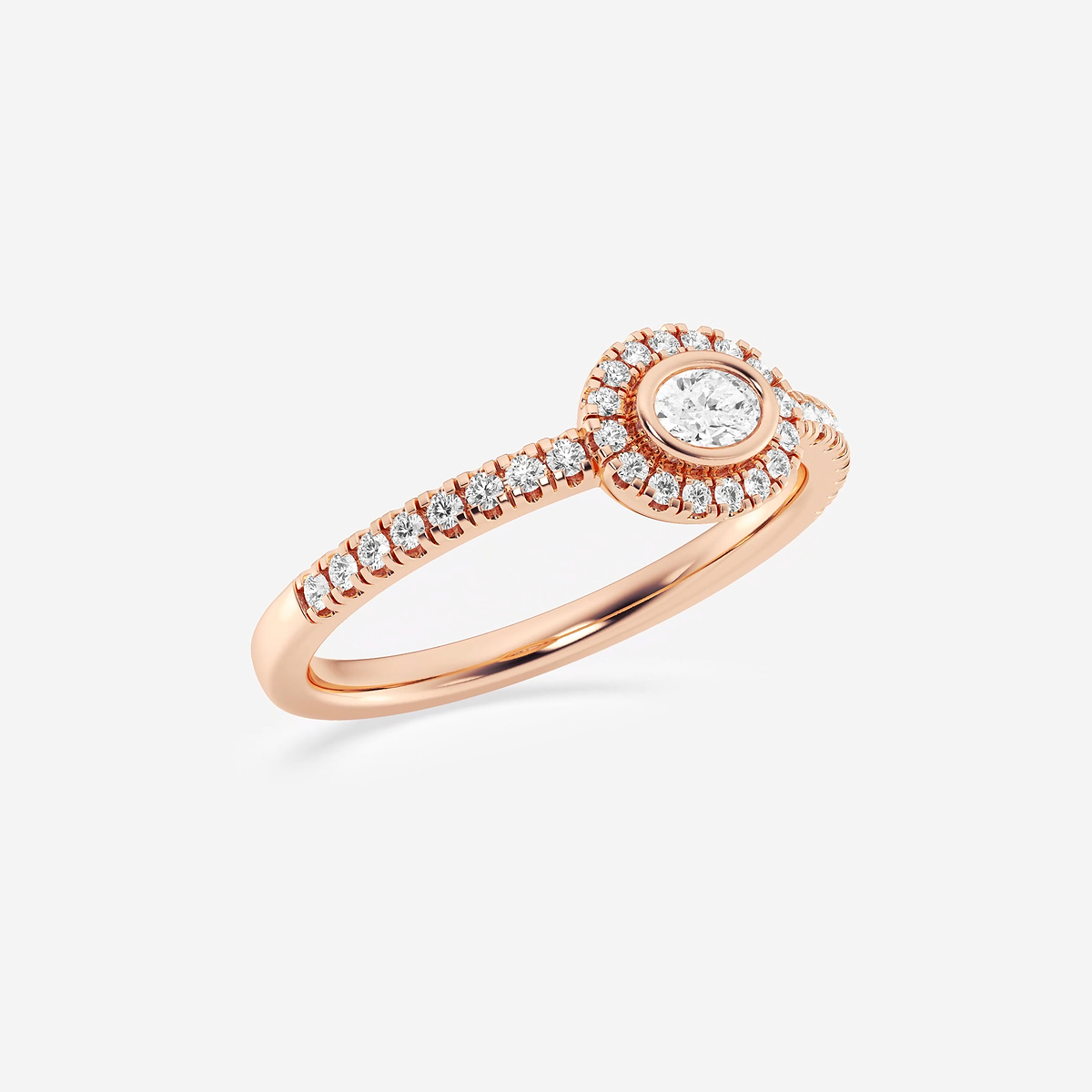Additional Image 1 for  1/3 ctw Oval Lab Grown Diamond East West Halo Ring