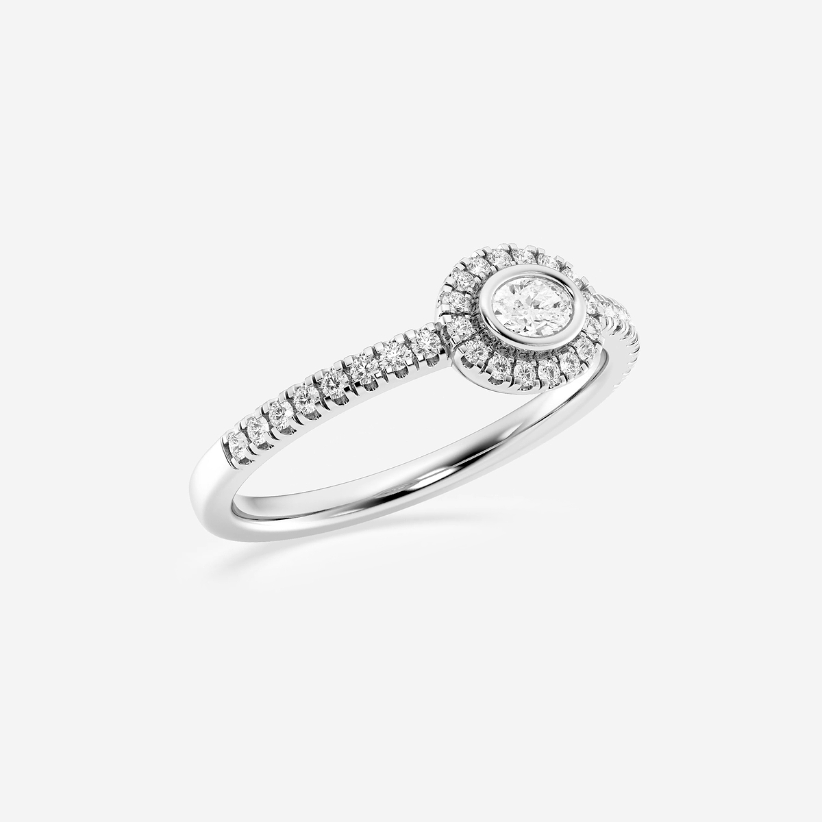 Additional Image 1 for  1/3 ctw Oval Lab Grown Diamond East West Halo Ring
