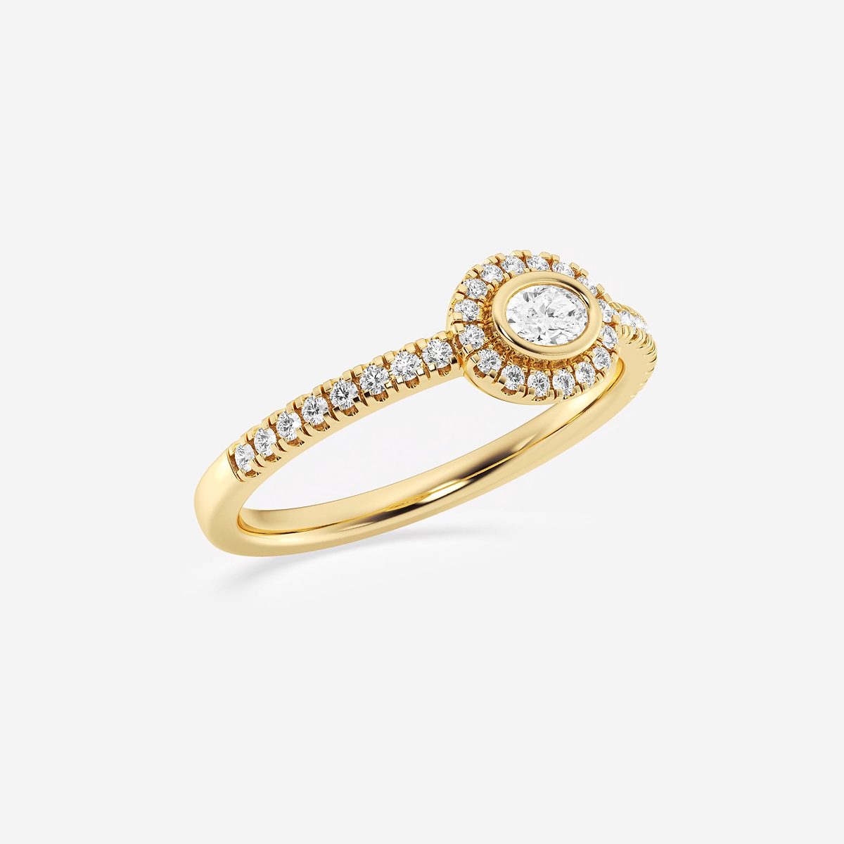 Additional Image 1 for  1/3 ctw Oval Lab Grown Diamond East West Halo Ring