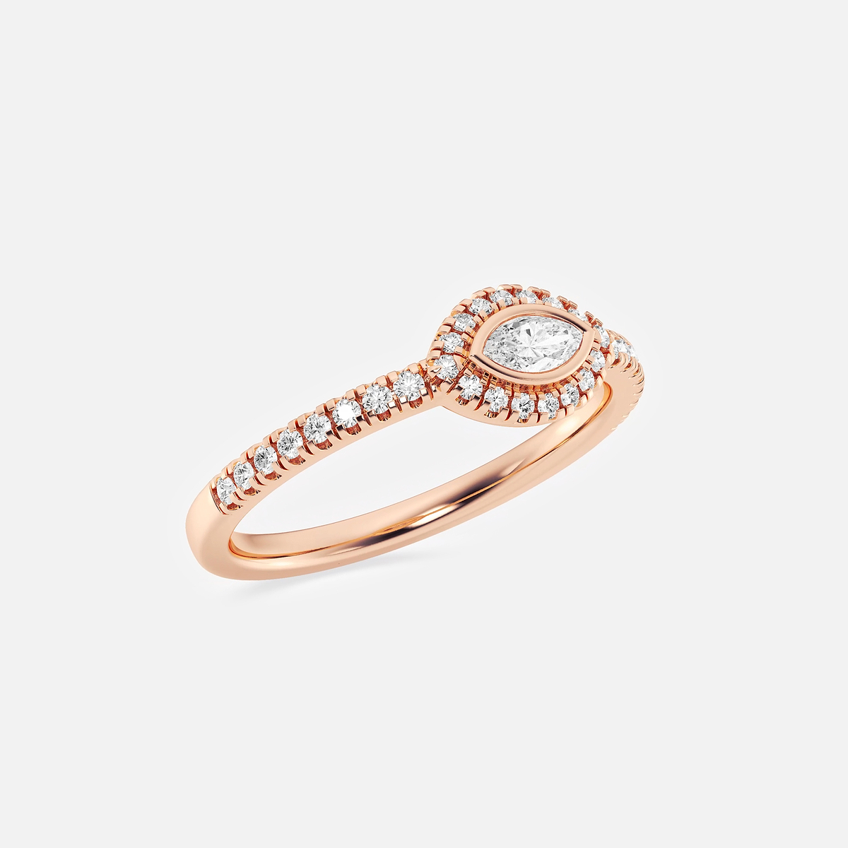 Additional Image 1 for  1/3 ctw Marquise Lab Grown Diamond East West Halo Ring