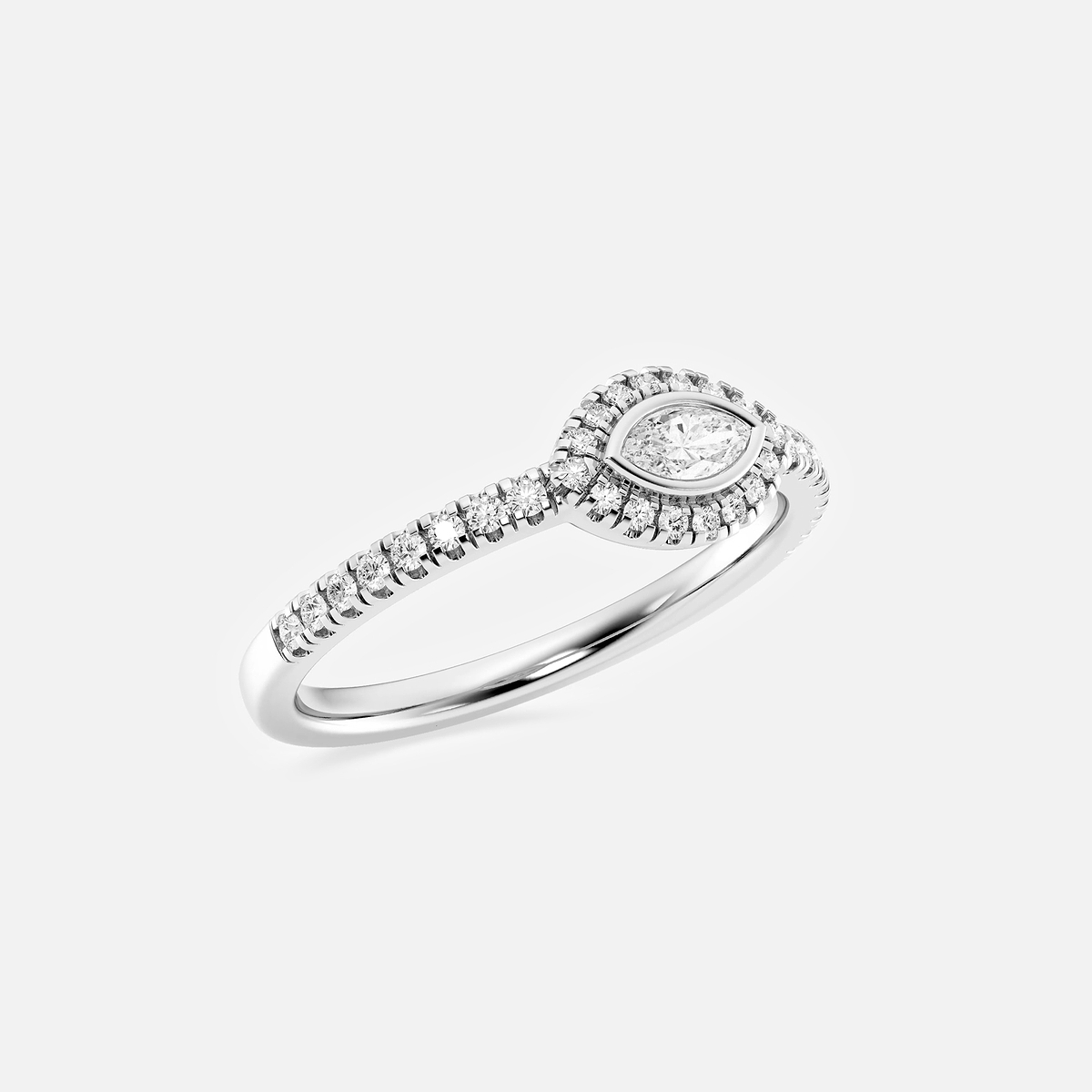 Additional Image 1 for  1/3 ctw Marquise Lab Grown Diamond East West Halo Ring