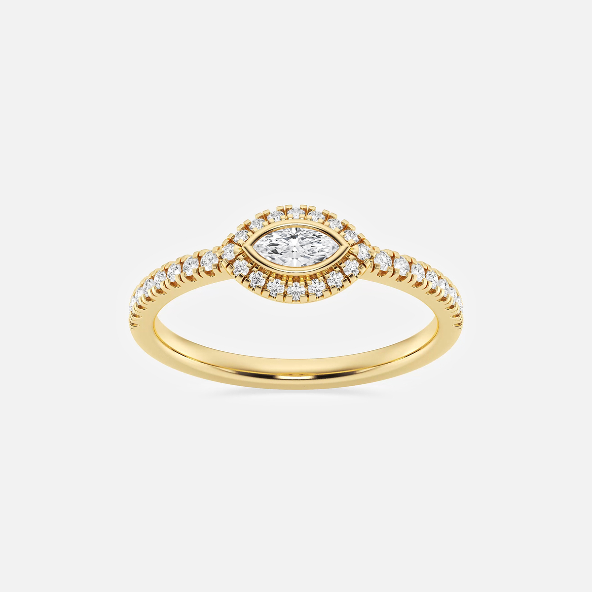 1/3 ctw Marquise Lab Grown Diamond East West Halo Ring