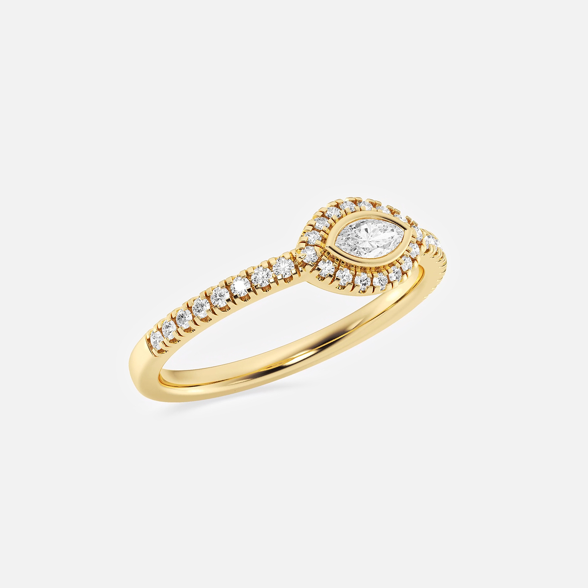 Additional Image 1 for  1/3 ctw Marquise Lab Grown Diamond East West Halo Ring